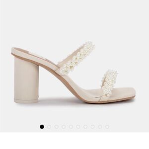 Pearl Block Heeled Sandals feminine wedding bridal coquette Parisian French girl
